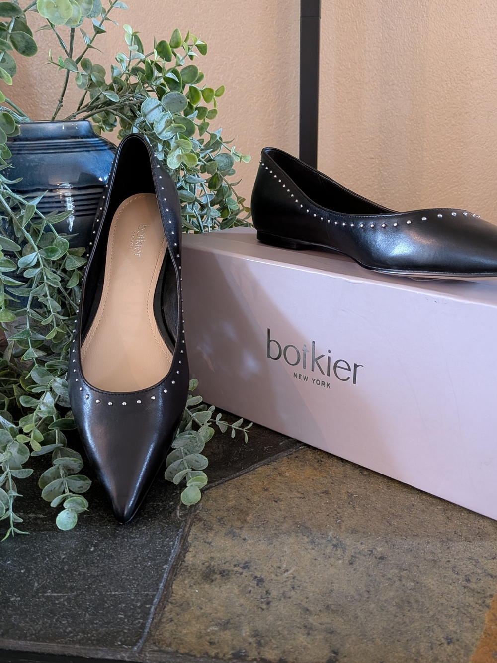 NWT! Botkier BLACK Studded Ballet Flats Size 6M